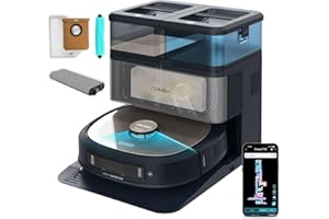 Cecotec Robot Aspirapolvere e Lavapavimenti con IA Conga Z100. 20000Pa, Base Autovuotante, Tecnologia Laser, Lavaggio Professionale Mopa Bimateriale XXL, Autovuotante Polvere, Acqua, Pulizia Mop, App