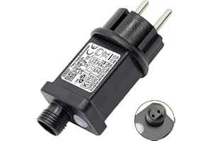 Cozymeow Enchufe para Luces de Navidad 31V 6W Adaptador, 8 Modos Transformador con Temporizador, Memoria, IP44 Impermeable, Compatible con Luces LED Navidad, Guirnalda Exterior, Cascada y Cortina