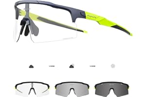 SCVCN Lunette de Cyclisme Photochromique Lentilles à Haut Contraste HD Homme Femme Pour VTT Vélo Pêche Course Conduite Pêche