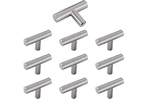 Drenky Maniglie per Mobili da Cucina, Pomelli per Mobili Moderni in Acciaio Inossidabile 10 pezzi D'argento Maniglie Armadio Cassetti Con viti