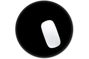 Hsurbtra Tapis de Souris Rond texturé de qualité supérieure - 21 x 21 cm - Noir - Bords Cousus - Antidérapant - Imperméable - Tapis de Souris Mignon pour Le Bureau, la Maison, Le Jeu