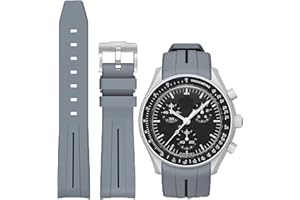 Niziruoup Cinturino Gomma per orologio Omega x Swatch MoonSwatch Speedmaster 20mm TPU Cinturino Curvo di Ricambio Cinturino Originale Swatch Moonswatch Speedmaster Senza lacune per uomo