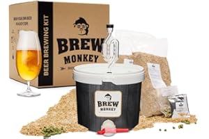 Brew Monkey® Kit Per Fare La Birra Bionda | Kit Base 5 L | 6,4% VOL. | Kit Per La Produzione Di Birra A Casa | Idee Regalo Uomo | Kit Birra | Regali Uomo Originali | Regalo Uomo Natale