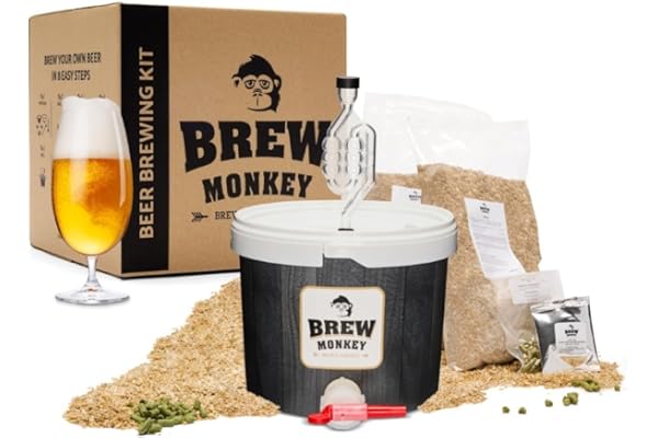 Brew Monkey® Kit de Brassage Bière Blonde | Kit Base de 5L | 6,4% ALC. | Kit Fabrication Bière | Idée Cadeau Homme | Kit Bière | Coffret Cadeau Homme | Fête des Pères