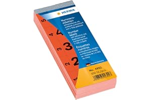 HERMA 4892 nummeretiketter siffror 1-500, dubbla (56 x 28 mm, papper, matt) självhäftande, permanenta häftand, block för fort