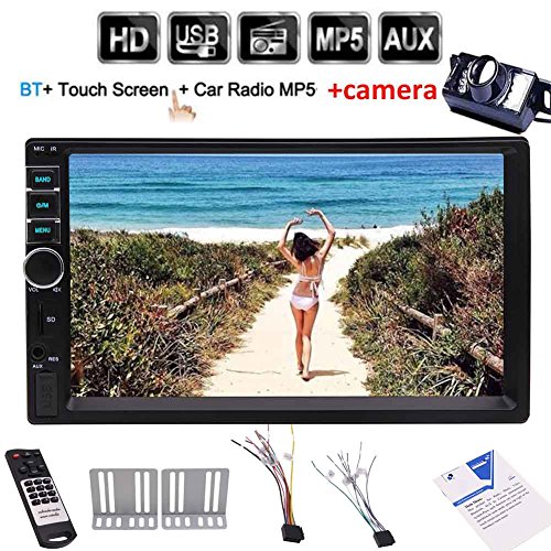 Buy Backup camera+Universal 7'' 2 Din Bluetooth Car Audio MP5 Player