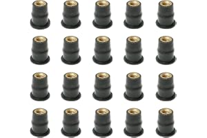 JNNJ 20 Stück Motorrad-Windschutzscheiben-Muttern, M5 Gummi-Well-Muttern, Windschutzscheiben-Schrauben Gummi Boote, Windschutzscheibe Schrauben Wellnut Bolzen(9.5mm)