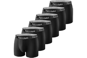Fullluwaa Boxers (Lot de 6) Homme Coton Slip Fitted Trunk Caleçons