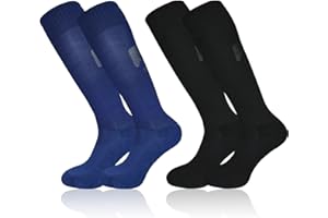 lvzhen 2 Pairs Kids Football Socks, Nonslip Football Socks Boys Girls Long Soccer Sock Sport Training Rugby Hockey Socks for Children Teenagers Ages 5~12