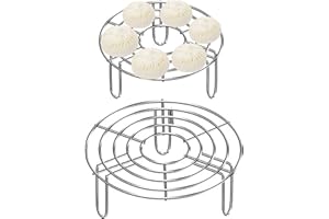 CHMISS Supporto per Cottura a Vapore,2 Pcs Acciaio inossidabile Cestelli per Cottura a Vapore Cottura Vapore Sottopentola Griglia Raffreddatorta 2 Taglie,per Cottura a Vapore Raffreddare Cibi（15.5cm/19.5cm）