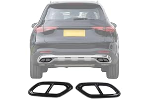 JONKOKO Silenziatore per tubo di scappamento per auto, per Mercedes Benz Classe GLC X254 2023-2024, accessori esterni, 2 pezzi, colore: nero