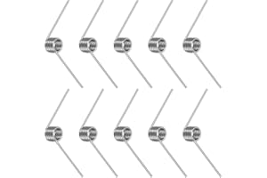 Swpeet 10Pcs 90 Degree Stainless Steel Torsional Springs 1.5mm Wire Diameter 10mm Outside Diameter, 40mm Tiny Torsional Spring Mechanical Small Torsion Spring for Home Repair Woodworking DIY Project