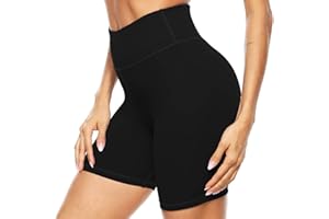 PERSIT High Waisted Women's Yoga Shorts with Pocket for Gym Workout Sports Running Cycling