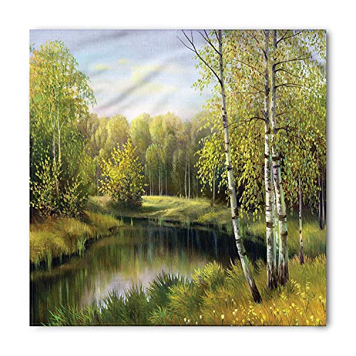 Hshbgiu Forest Bandana, Birch Trees Autumn Artwork, Unisex Head and Neck Tie