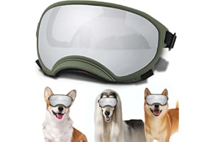 NICERINC PET Dog Sunglasses, Dog Goggles with Adjustable Strap, UV Protection, Windproof, Suitable for Small Medium-Dogs, Dogs Eyes Protection