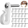 SuerZaro Q-Hanger Screw Hooks, Screw in Hooks for Indoor and Outdoor, Lights Hanger Hooks with Drill Bit Q-Hanger Hooks for Outdoor String Lights, 20 Pack