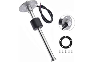 Geloo Sensore di Livello Carburante, Sensore di livello del Serbatoi carburante per barche, acciaio inox 5 fori per indicatore dell'acqua del carburante 0~190 Ohm 250MM