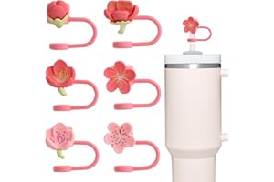 Luxoraiova 6 Stück Strohhalm Abdeckungen für Stanley Cup Zubehör – 10mm Strohhalm Abdeckung aus Silikon, staubdicht & recycelbar – Silikonhülle Zubehörset Strohdeckel (Cups nicht enthalten)