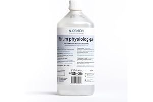AXYNOV – NaCl 0,9% – 1 Liter – Isotonisk Fysiologisk Saltlösning – Steril Saline Solution för Näsa, Ögon och Sår – Koksaltlös