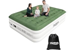 Zearna Colchón Hinchable Doble para 2 Personas, Cama de Aire Autoinflable Rápido en 3 Minutos con Bomba Eléctrica Integrada, Colchón Portátil para Invitados o Uso en Casa, Medidas 203x152x46 cm