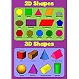 2D Shapes 3D Shapes - Childrens Basic Wall Chart Educational Numeracy Childs Poster Art Print WallChart