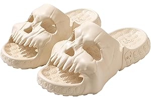 Moollyfox Zabawne klapki z czaszką, kapcie dla kobiet i mężczyzn, antypoślizgowe, lekkie buty prysznicowe, buty pod prysznic, na lato, do ogrodu, na basen, do użytku wewnątrz i na zewnątrz