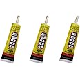DHRUVPRO Pack of 3 E8000 Multi-Purpose Transparent Adhesive Glue for Jewelry, Resin Crafts, Glass Touch Screen Repair (Yellow) -50 ml