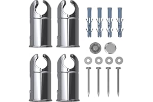 MYHOMEWARE Clamp Brackets for Heated Towel Rail Radiators Flat & Curved (Chrome, 22mm Tube Width)