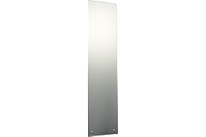 REFLEX SALES AND MARKETING LTD Reflex Sales 120 x 35cm Rectangle Frameless Unframed Bathroom Mirror with Pre-Drilled Holes and Chrome Cap Wall Hanging Fixing Kit Hardware