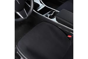 RuiYue Carry Custom Car Front Seat Cushion for Tesla Model 3 and Model Y, Car Seat Cover, Premium Flannel Fabric, Soft and Non-Slip (Black, 1Pcs)