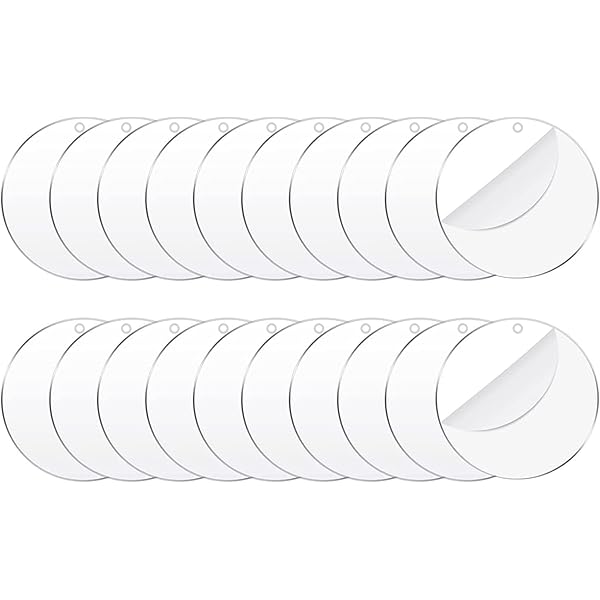 50 Dischi In Acrilico Trasparente Da 10cm | Con Foro | Per Fai Da Te, Pittura E Decorazioni | Spessore 0.2cm - Foto 6