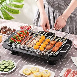 Cloyster Portable 2000W Electric BBQ Grill with Adjustable Temperature Control Picnic Barbeque Grill Toaster BBQ Tandoori Maker Chicken Griller Oven for Home Indoor and Outdoor