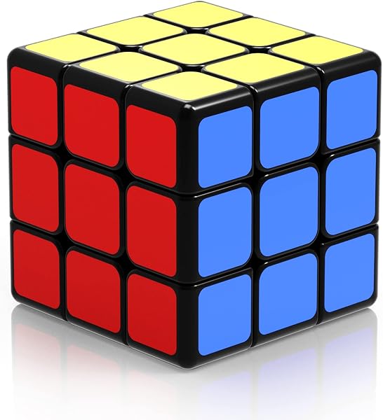ROXENDA Zauberwürfel Speed Würfel- Einfaches Drehen & Glatt Spiel, Super-haltbarer Aufkleber mit Lebendige Farben (3x3x3) - 1