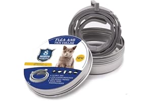 ALQFFHL Collier Anti-puces et Anti-tiques pour Chien et Chat,Traitement Anti Tique et Puce, Étanche pour,Taille Réglable, Protection 8 Mois,1 Paquet(Petit)