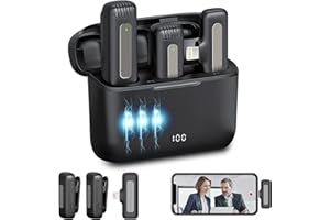 GEYUEYA Home Lavalier Mikrofon Wireless für iPhone/iPad,Ansteckmikrofon Microphone kabelloses Plug-Play Videoaufzeichnung,YouTube,TikTok,Rauschunterdrückung,Keine APP