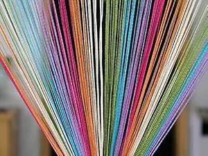 Pindia Decorative Multicolored String Thread Room Door Curtain-Multicolor : 7ft x 3.6ft