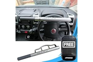 Milenco High Security Silver Car Steering Wheel Lock Design Sold Secure Gold Approved Car Van Anti Theft High Visibility Metal Wheel Lock with 4Tress Non Slip Car Dash Mat (4T-ML-0505)