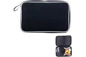 ZHAOYCSH Table Tennis Racket Case - Soft Cover Paddle Bag (27x17 cm) | Durable & Lightweight Ping Pong Paddle Case | Scratch-Resistant Travel Organiser for Indoor Sports Accessories (Black, 1-Pack)
