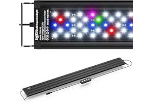 SEAOURA Oświetlenie LED do akwarium dla roślin, 61-76 cm, pełne spektrum światła z timerem, automatyczne włączanie/wyłączanie, regulowana jasność