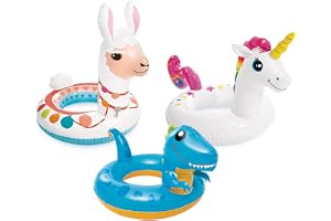 Intex Große Tierringe, unaufgeblasene Größe: 1,07 m x 58 cm (Einhorn), 86 cm x 58 cm (Llama), 81 cm x 58 cm (Dinosaurier) (59
