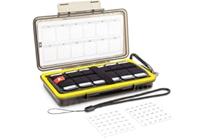 KIWIFOTOS 72 Ranuras Estuche Tarjeta de Memoria Soporte Resistente al Agua para 72x SD SDXC SDHC/NS (Nintendo Switch) Tarjeta de Juego/Sony PSV PS Vita/CFexpress Tipo A