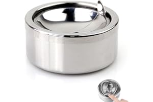 HAOBIN Posacenere Da Tavolo Moderno Antivento Per Sigarette Posacenere Grande In Antiodore Adatto Per Ufficio In Casa,Ristorante,Giardino E Balcone,Interno Ed Esterno,Antivento Con Copertura,1 Pezzo