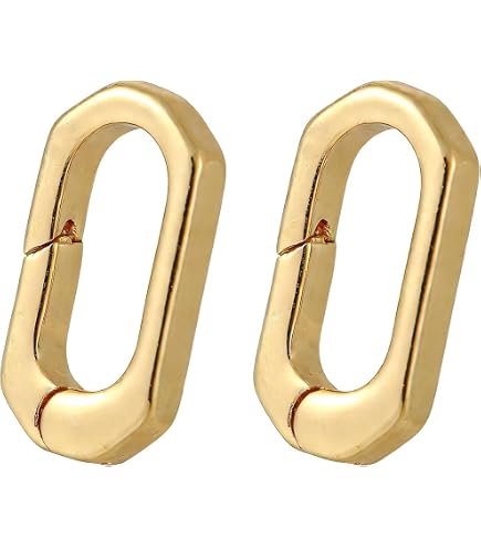 2 Stuks Ovale Springkarabijnhaken - Goud - Metaal - 4,8 X 2,4 Cm - Voor Sleutels, Tas, Rugzak Of Outdoor - Licht En Stevig