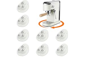 TRVL FIELDER Appliance Wheels for Kitchen Appliances, 360° Swivel Mini Caster Wheels, Self Adhesive Castor Ball Transfers for Small Kitchen Appliances,Trash Can (with 3 Ball Bearings, White, 8 PCS)