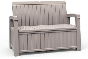 Banco Arcón de Resina para Jardín Gardiun Vita Light Gray 124x66x90 cm 230 L
