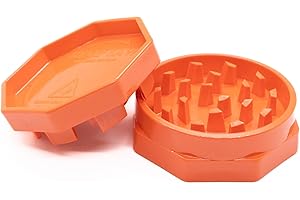 HEMP SAW® - Grinder, Hierbas Molinillo, Apto para lavavajillas, Nueva geometría de corte (naranja)