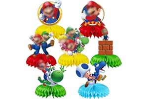 Siphus Centrotavola Compleanno, 7 Pezzi Cartoni Animati Nido d'Ape Decorazioni Tavolo Compleanno Bambino, Gadget Cartoon Come Addobbi Feste Bambini