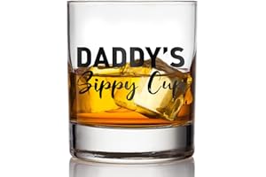 OGEEON Fathers Day Funny Gifts for Dad from Daughter Son,Novelty 12OZ Whiskey Glass,Dad Birthday Gifts for Men Stepdad Husband,Fathers Day Presents for Christmas Anniversary