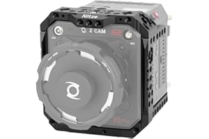 Nitze E2-F6 Pro Gabbia per Z CAM E2-F6 Pro Fotocamera, E2-F6 Pro Camera Cage con Doppie Guide NATO Integrate e Adattatori Filettati da 3/8" a 1/4" - T-Z02A