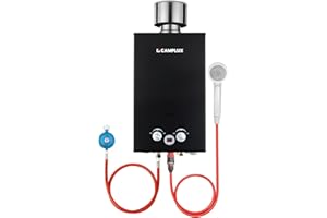 Camplux BW264BC-DE, Scaldabagno a Gas per Esterni, 10 Litri, 20kW, 50 mbar, Doccia a Gas Tankless, Gas propano/butano, per Doccia/Gite Camper/Cavallo di Lavaggio